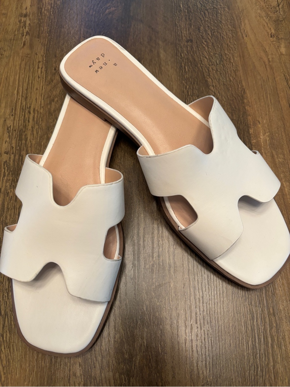 a new day White Slide Sandals with Cutout Strap